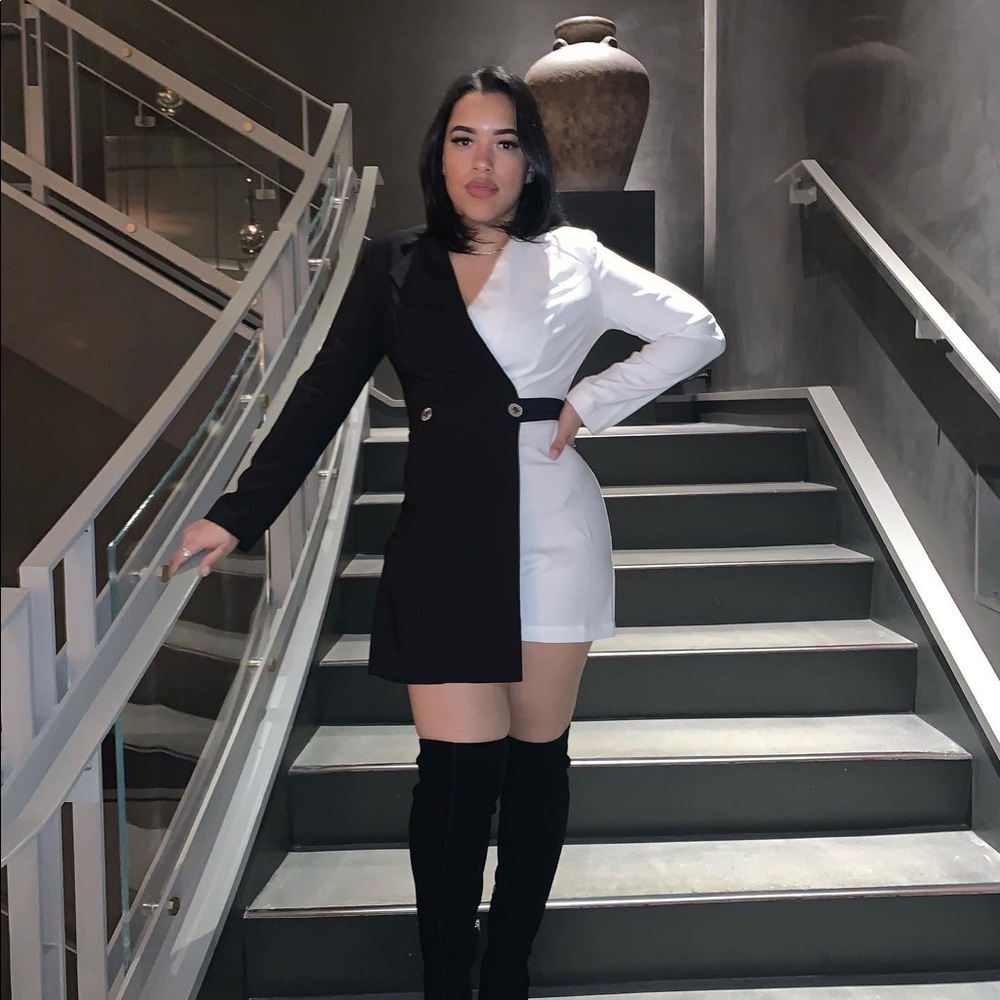 White and black jumpsuit